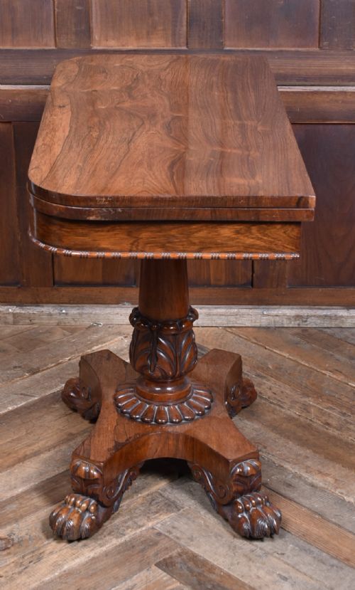 VICTORIAN ROSEWOOD FOLDOVER GAMES TABLE - ADDITIONAL PHOTO 12