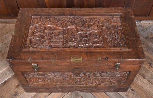 19THCENTURY INDIAN TEAK STORAGE CHEST - ADDITIONAL PHOTO 2