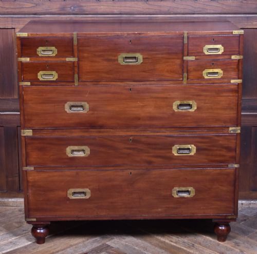 MAHOGANY CAMPAIGN CHEST OF DRAWERS - ADDITIONAL PHOTO 4