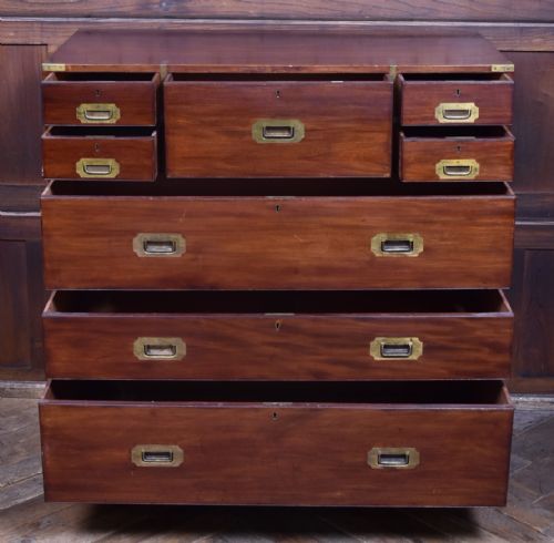 MAHOGANY CAMPAIGN CHEST OF DRAWERS - ADDITIONAL PHOTO 6