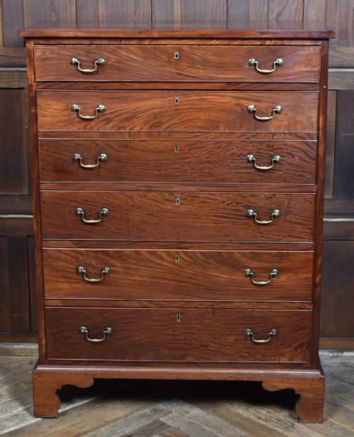 GEORGIAN MAHOGANY SECRETAIRE CHEST - ADDITIONAL PHOTO 2