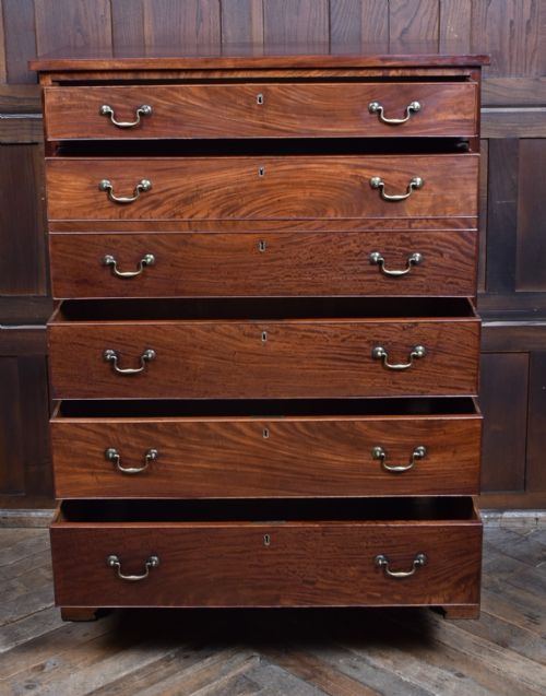 GEORGIAN MAHOGANY SECRETAIRE CHEST - ADDITIONAL PHOTO 7