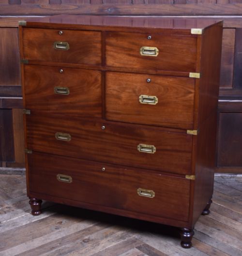 MAHOGANY SECRETAIRE CAMPAIGN CHEST - ADDITIONAL PHOTO 1