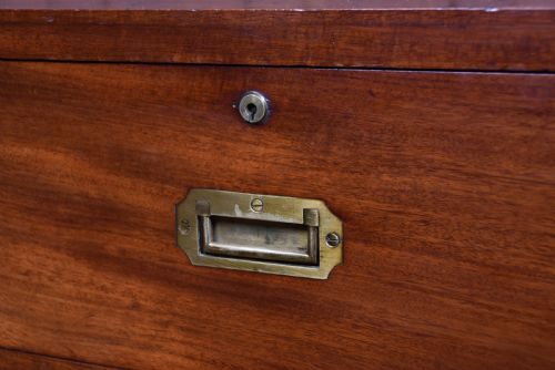 MAHOGANY SECRETAIRE CAMPAIGN CHEST - ADDITIONAL PHOTO 2
