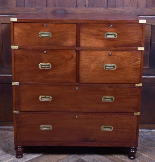 MAHOGANY SECRETAIRE CAMPAIGN CHEST - ADDITIONAL PHOTO 3
