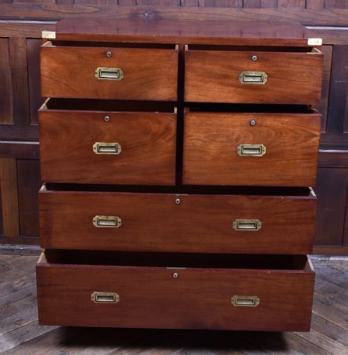 MAHOGANY SECRETAIRE CAMPAIGN CHEST - ADDITIONAL PHOTO 4