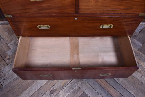MAHOGANY SECRETAIRE CAMPAIGN CHEST - ADDITIONAL PHOTO 5