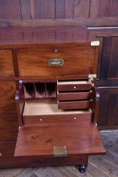 MAHOGANY SECRETAIRE CAMPAIGN CHEST - ADDITIONAL PHOTO 9