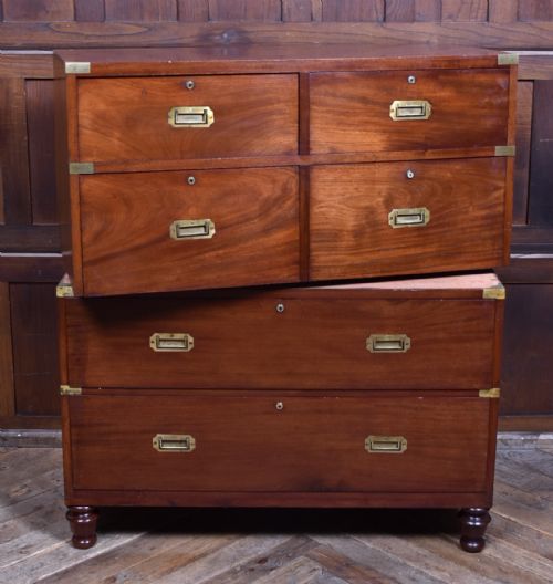 MAHOGANY SECRETAIRE CAMPAIGN CHEST - ADDITIONAL PHOTO 11