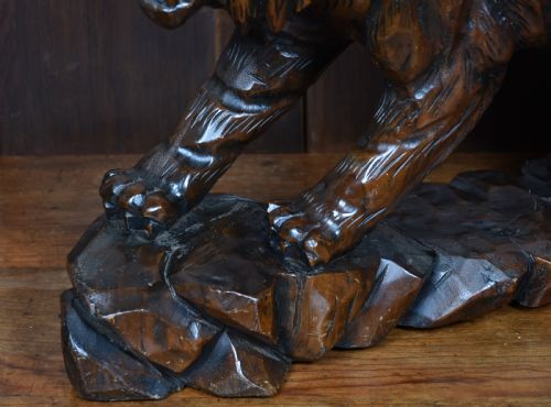 JAPANESE TIGER WOODEN SCULPTURE - ADDITIONAL PHOTO 2
