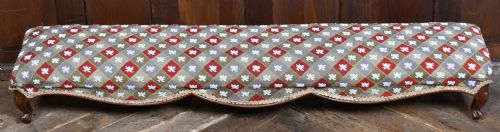 VICTORIAN WALNUT BEADED FENDER STOOL - ADDITIONAL PHOTO 3