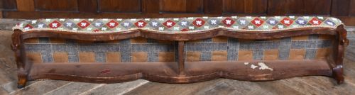 VICTORIAN WALNUT BEADED FENDER STOOL - ADDITIONAL PHOTO 7
