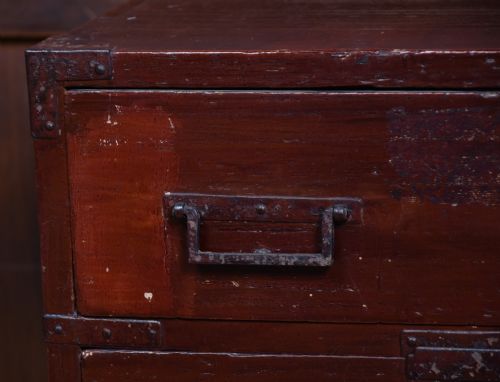 JAPANESE TANSU RED LACQUERED CHEST - ADDITIONAL PHOTO 6