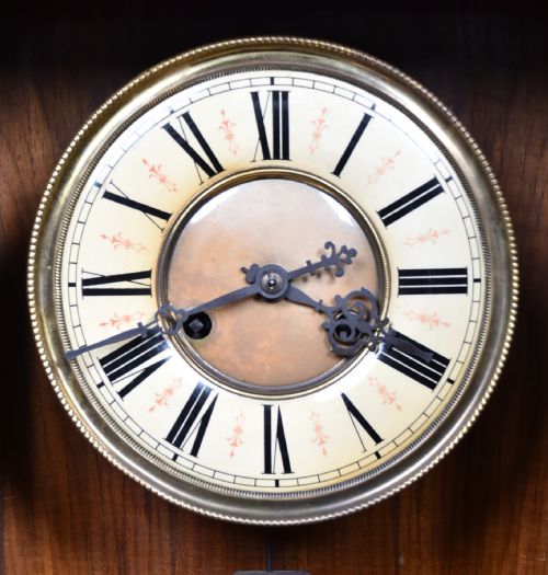 GERMAN MAHOGANY WALL CLOCK - ADDITIONAL PHOTO 9