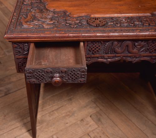 CHINESE HARDWOOD CARVED FOLDING DESK - ADDITIONAL PHOTO 4