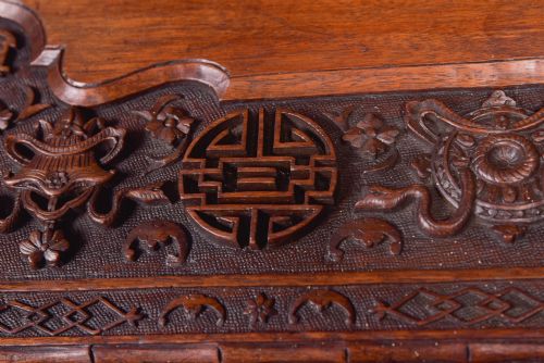 CHINESE HARDWOOD CARVED FOLDING DESK - ADDITIONAL PHOTO 7