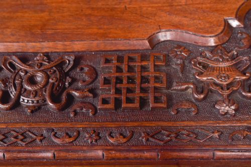 CHINESE HARDWOOD CARVED FOLDING DESK - ADDITIONAL PHOTO 8
