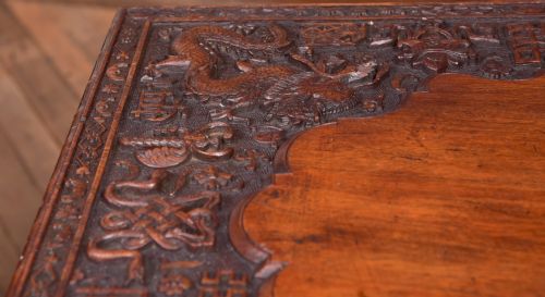 CHINESE HARDWOOD CARVED FOLDING DESK - ADDITIONAL PHOTO 9