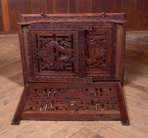 CHINESE HARDWOOD CARVED FOLDING DESK - ADDITIONAL PHOTO 14