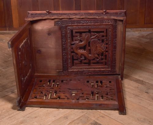 CHINESE HARDWOOD CARVED FOLDING DESK - ADDITIONAL PHOTO 15