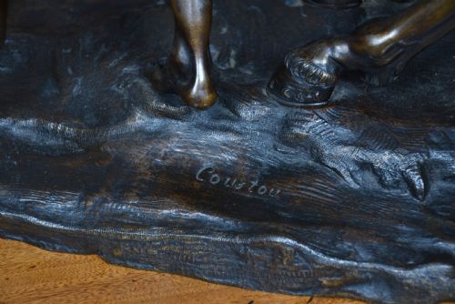 PAIR OF BRONZE MARLY HORSES AFTER GUILLAUME COUSTOU - ADDITIONAL PHOTO 10