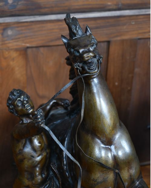 PAIR OF BRONZE MARLY HORSES AFTER GUILLAUME COUSTOU - ADDITIONAL PHOTO 14