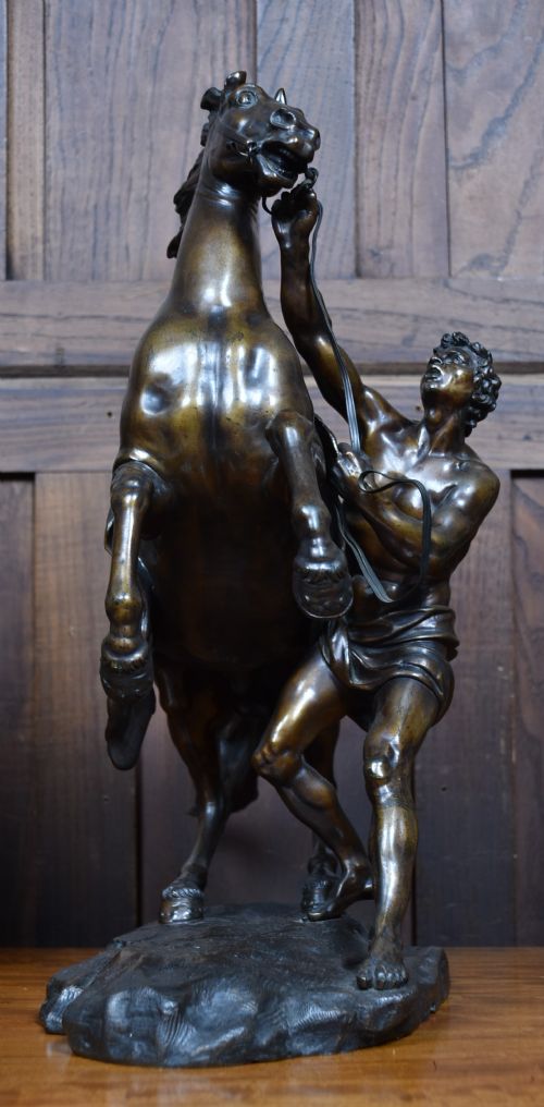 PAIR OF BRONZE MARLY HORSES AFTER GUILLAUME COUSTOU - ADDITIONAL PHOTO 19