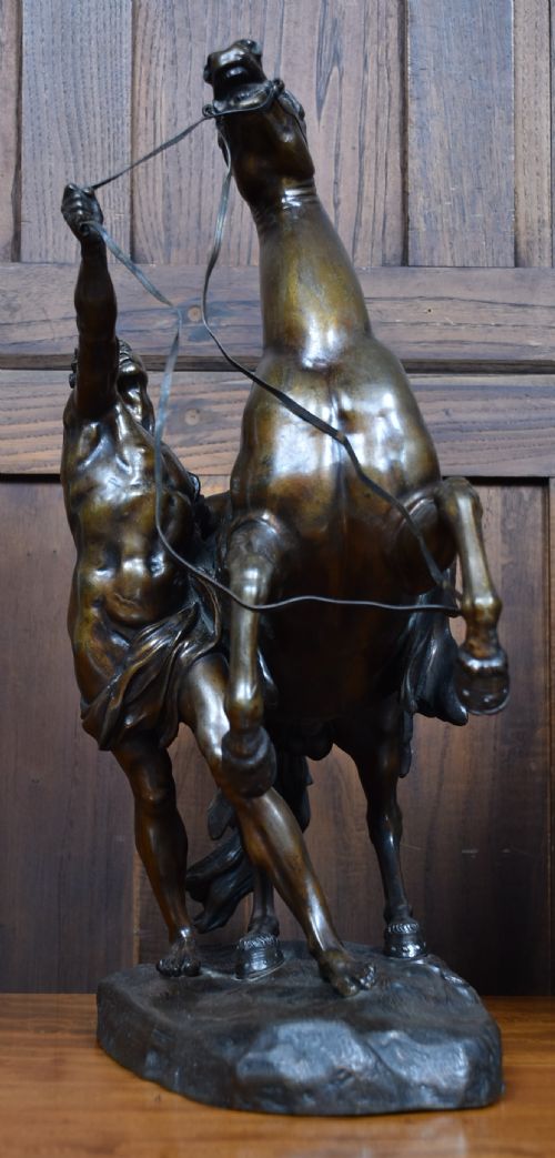 PAIR OF BRONZE MARLY HORSES AFTER GUILLAUME COUSTOU - ADDITIONAL PHOTO 20