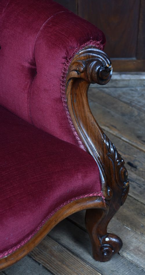 VICTORIAN ROSEWOOD LIBRARY CHAIR - ADDITIONAL PHOTO 1