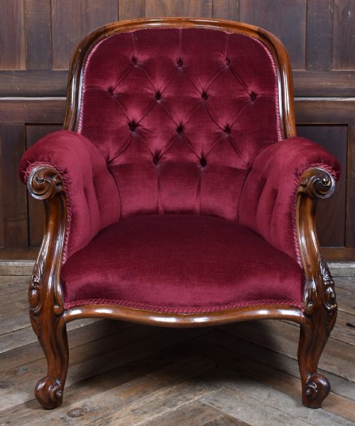 VICTORIAN ROSEWOOD LIBRARY CHAIR - ADDITIONAL PHOTO 4