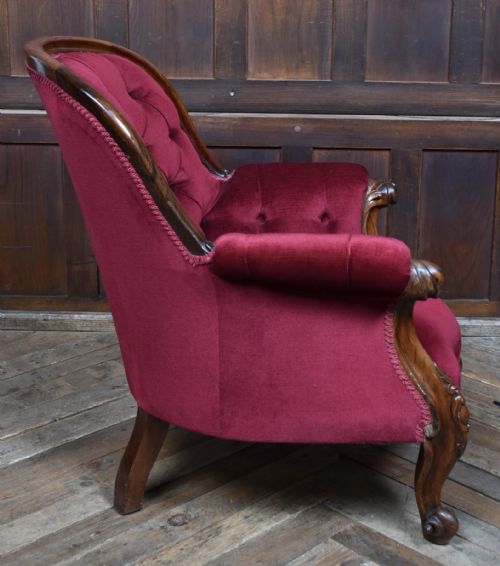 VICTORIAN ROSEWOOD LIBRARY CHAIR - ADDITIONAL PHOTO 7