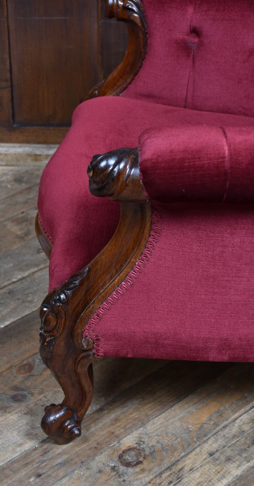 VICTORIAN ROSEWOOD LIBRARY CHAIR - ADDITIONAL PHOTO 10
