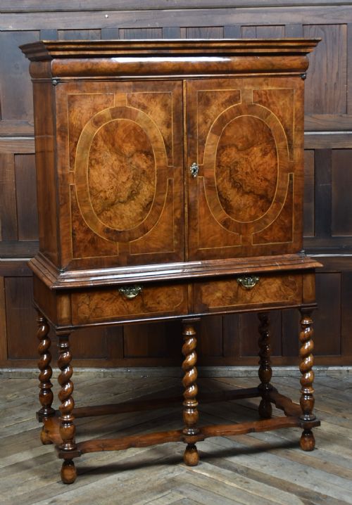 WILLIAM AND MARY WALNUT CABINET ON STAND - ADDITIONAL PHOTO 1