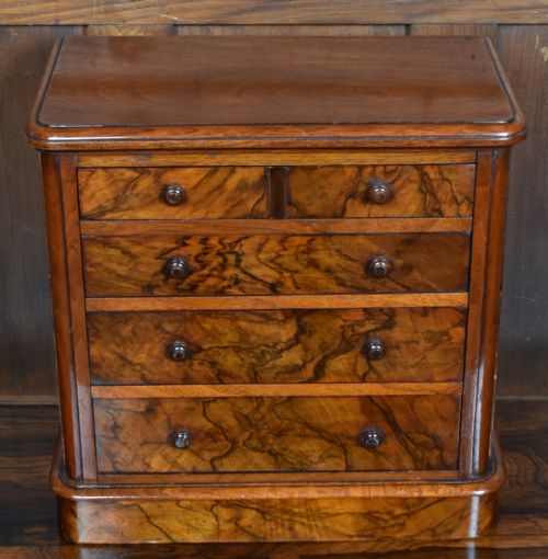 MINIATURE VICTORIAN WALNUT CHEST OF DRAWERS - ADDITIONAL PHOTO 1