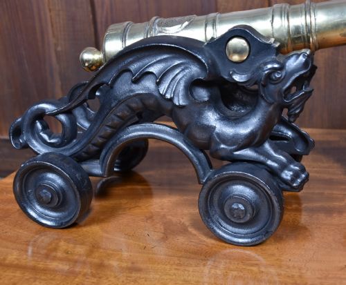 PAIR OF CAST IRON AND BRASS SIGNAL CANNONS - ADDITIONAL PHOTO 5