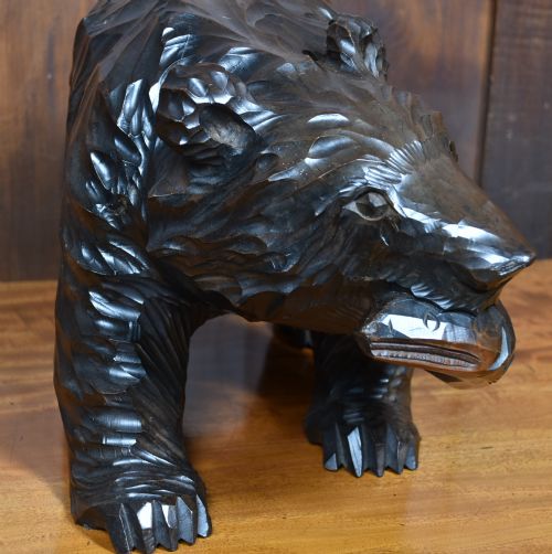 JAPANESE WOODEN BEAR CARVING KIBORI KUMA - ADDITIONAL PHOTO 1