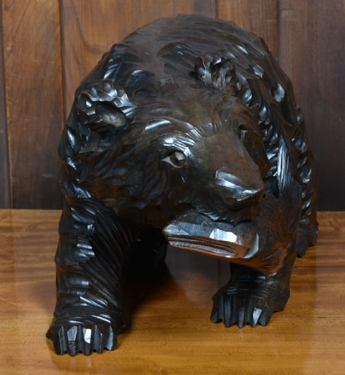JAPANESE WOODEN BEAR CARVING KIBORI KUMA - ADDITIONAL PHOTO 4