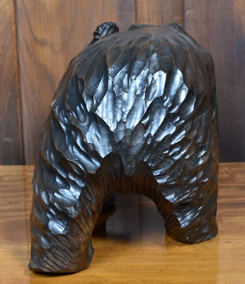 JAPANESE WOODEN BEAR CARVING KIBORI KUMA - ADDITIONAL PHOTO 5