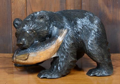 japanese carved wooden bear kibori kuma - CATEGORY: ANTIQUE SCULPTURES - DATED 1920