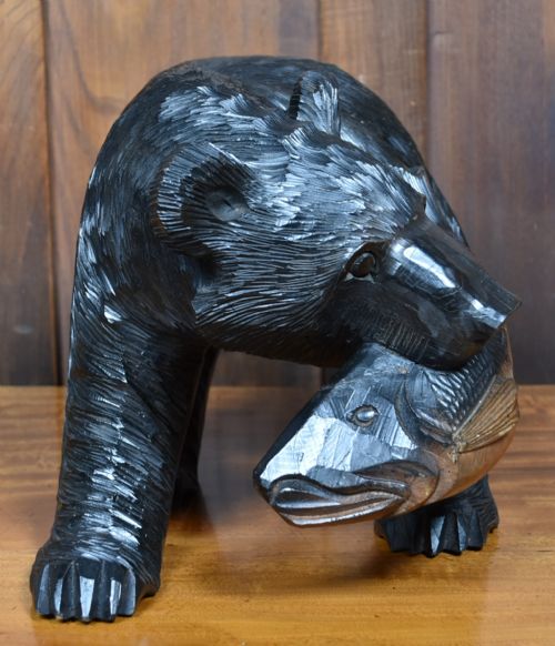 JAPANESE CARVED WOODEN BEAR KIBORI KUMA - ADDITIONAL PHOTO 3