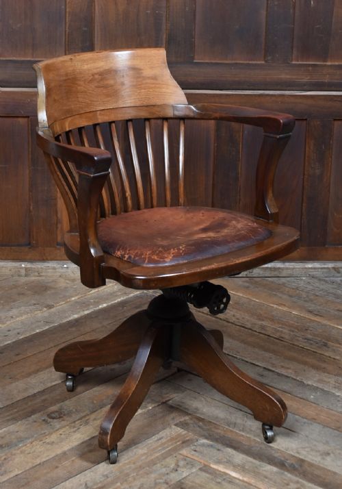 edwardian mahogany swivel desk chair - CATEGORY: ANTIQUE CHAIRS - DATED EDWARDIAN
