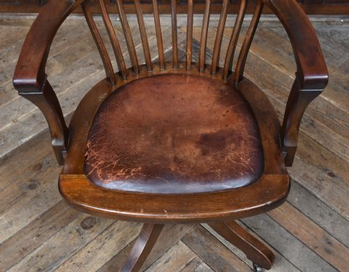 EDWARDIAN MAHOGANY SWIVEL DESK CHAIR - ADDITIONAL PHOTO 2