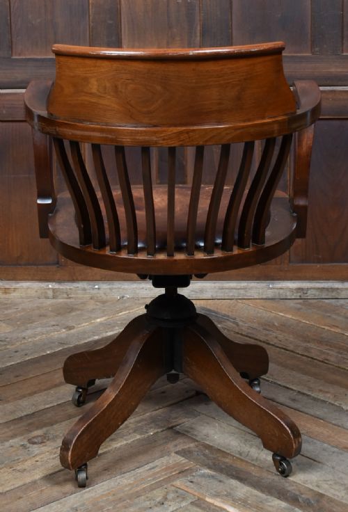 EDWARDIAN MAHOGANY SWIVEL DESK CHAIR - ADDITIONAL PHOTO 5