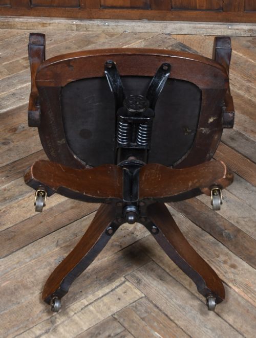 EDWARDIAN MAHOGANY SWIVEL DESK CHAIR - ADDITIONAL PHOTO 7