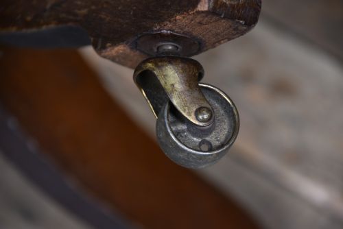 EDWARDIAN MAHOGANY SWIVEL DESK CHAIR - ADDITIONAL PHOTO 11