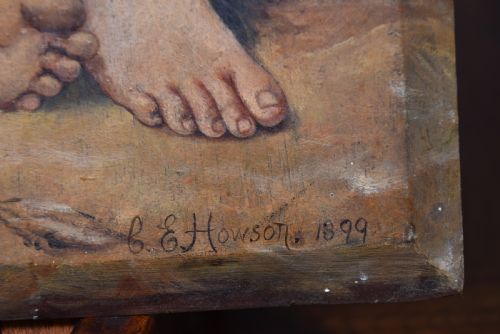 OIL PAINTING ON WOOD SIGNED CE HOWSON - ADDITIONAL PHOTO 3