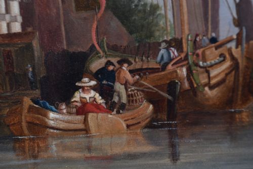 UNSIGNED OIL PAINTING OF OUDEHOOFPOORT ROTTERDAM AFTER VICKERS - ADDITIONAL PHOTO 4