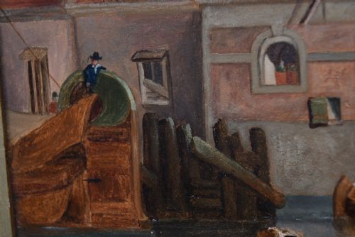 UNSIGNED OIL PAINTING OF OUDEHOOFPOORT ROTTERDAM AFTER VICKERS - ADDITIONAL PHOTO 5