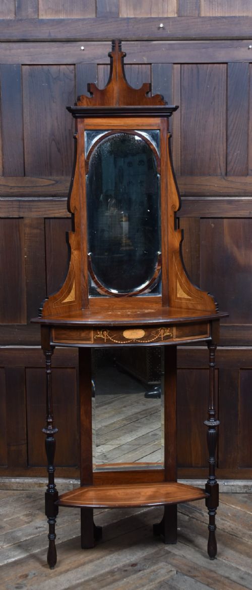 edwardian rosewood corner stand - CATEGORY: ANTIQUE CABINETS - DATED EDWARDIAN
