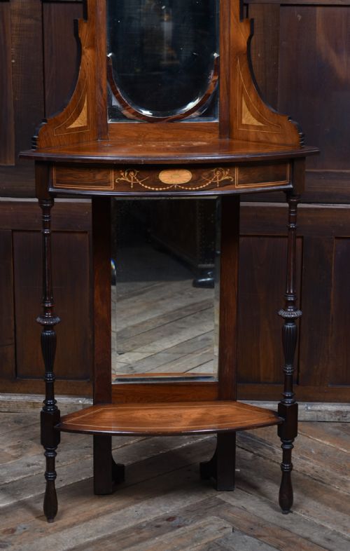 EDWARDIAN ROSEWOOD CORNER STAND - ADDITIONAL PHOTO 2
